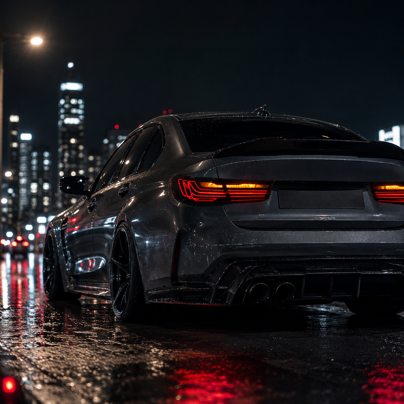 2019-2025 BMW 3 Series G20/G28/G80 M3 Sequential LED Tail Lights — smoke red rolling turn signal - T-3G20-SR