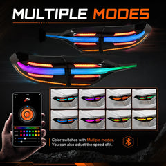 2020-2026 Toyota Corolla Sedan Sequential LED Tail Lights Assembly Full-Width Bar — multiple modes — T-COR20-RGB