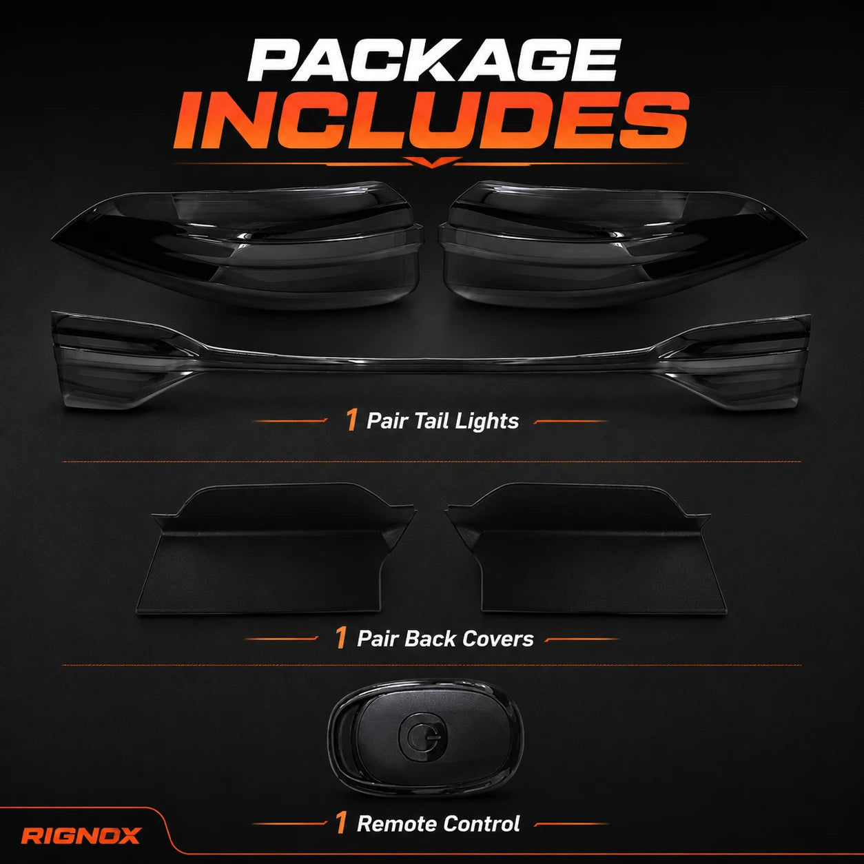 2020-2026 Toyota Corolla Sedan Sequential LED Tail Lights Assembly Full-Width Bar — package includes — T-COR20-RGB