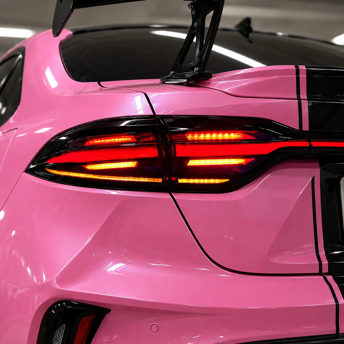 2020-2026 Toyota Corolla Sedan Sequential LED Tail Lights Assembly Full-Width Bar — close-up — T-COR20-SRT
