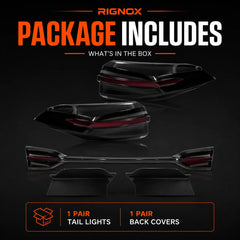 2020-2026 Toyota Corolla Sedan Sequential LED Tail Lights Assembly Full-Width Bar — package includes— T-COR20-SRT