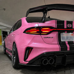 2020-2026 Toyota Corolla Sedan Sequential LED Tail Lights Assembly Full-Width Bar — parking lot look — T-COR20-SRT