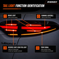 2020-2026 Toyota Corolla Sedan Sequential LED Tail Lights Assembly Full-Width Bar — function identification — T-COR20-SWT