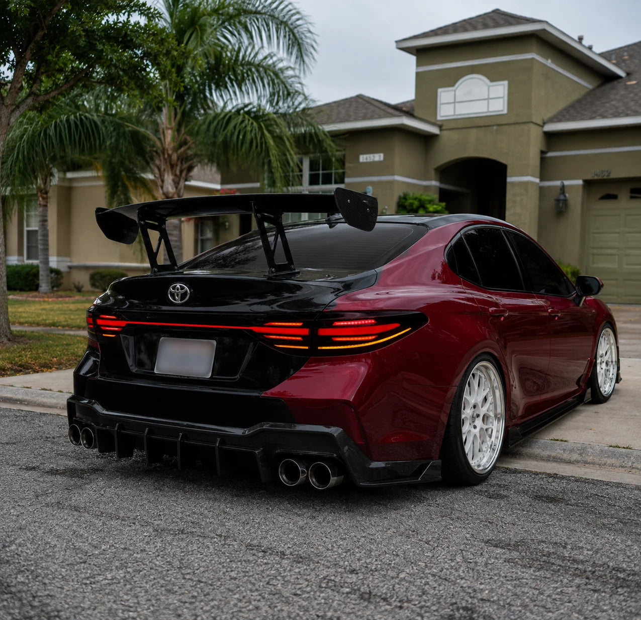 2020-2026 Toyota Corolla Sedan Sequential LED Tail Lights Assembly Full-Width Bar — house front parking — T-COR20-SWT