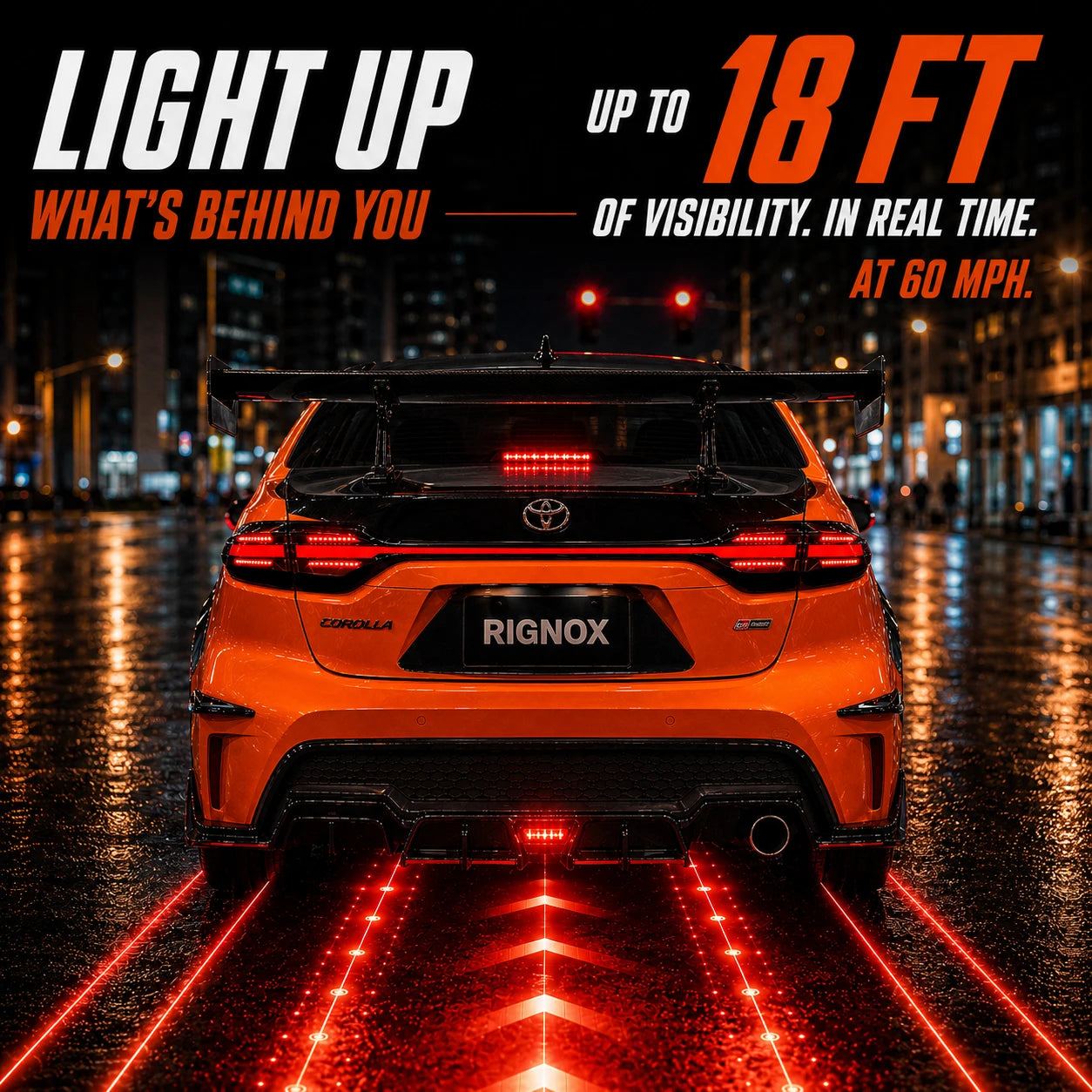 2020-2026 Toyota Corolla Sedan Sequential LED Tail Lights Assembly Full-Width Bar — brake response — T-COR20-SRT