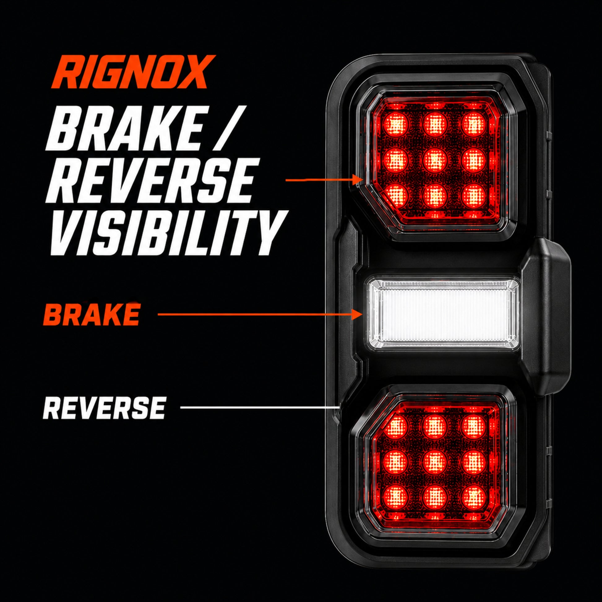 2021-2024 Ford Bronco Sequential LED Tail Lights — smoked white function brake reverse visibility