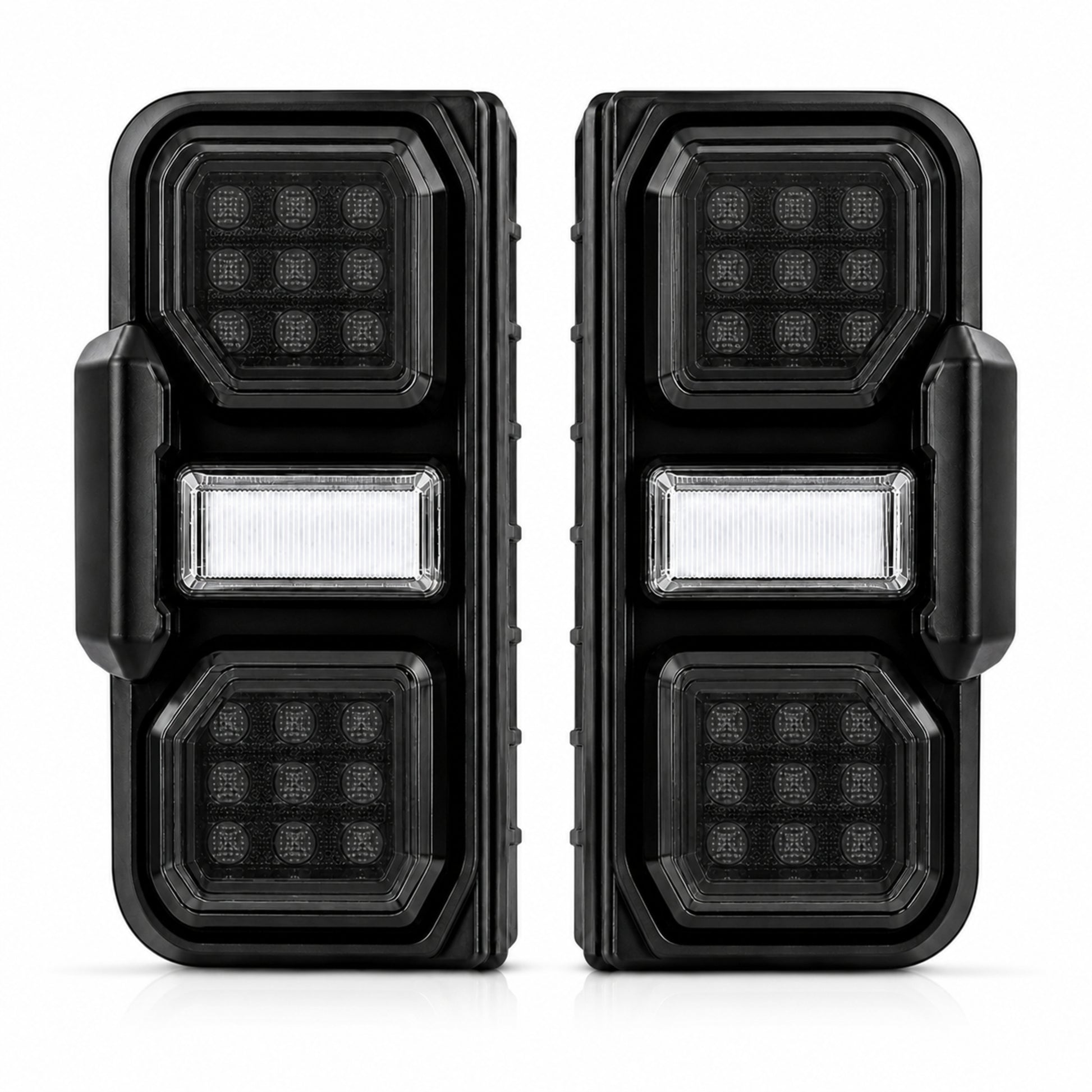 2021-2024 Ford Bronco Sequential LED Tail Lights — smoked white main white background