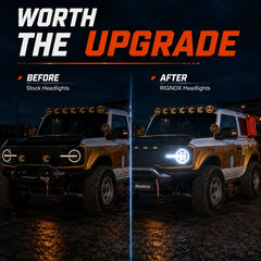 2021-2026 Ford Bronco LED Quad Projector Headlights Assembly — worth the upgrade — H-BR21-4P