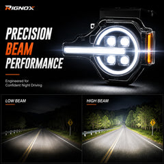 2021-2026 Ford Bronco LED Quad Projector Headlights Assembly — precision beam performance — H-BR21-4P