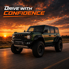 2021-2026 Ford Bronco LED Quad Projector Headlights Assembly — drive with confidence — H-BR21-4P