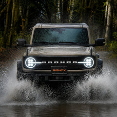 2021-2026 Ford Bronco LED Quad Projector Headlights Assembly — show in the wild — H-BR21-4P