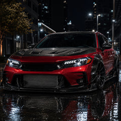 2022-2026 Honda Civic 11th Gen LED Projector Headlights — LED projector red widebody front low - H-CIV11-A