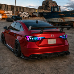2022-2026 Honda Civic 11th Gen Sedan Sequential LED Tail Lights — aggressive rear end — T-CIV11-AR-SRGB