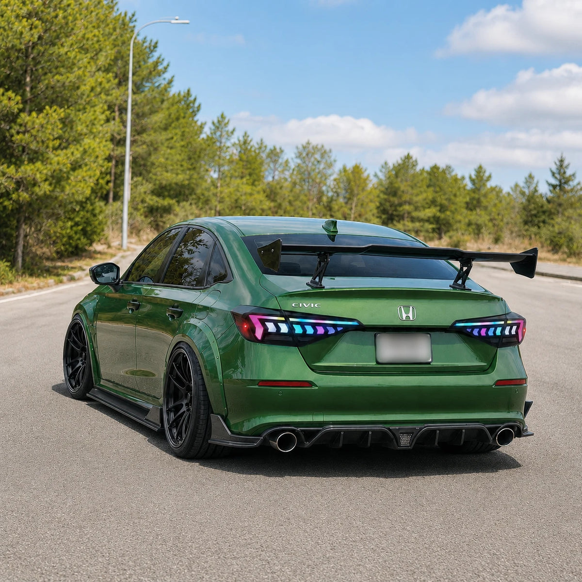 2022-2026 Honda Civic 11th Gen Sedan Sequential LED Tail Lights — driving in nature — T-CIV11-AR-SRGB