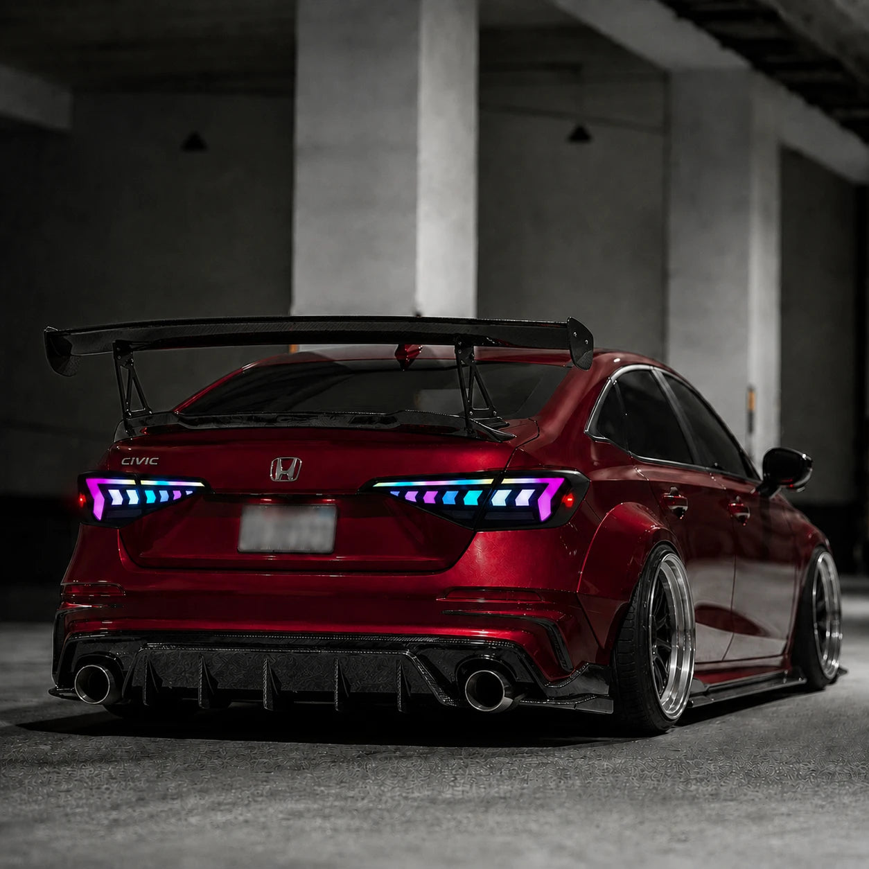 2022-2026 Honda Civic 11th Gen Sedan Sequential LED Tail Lights — parking indoor — T-CIV11-AR-SRGB