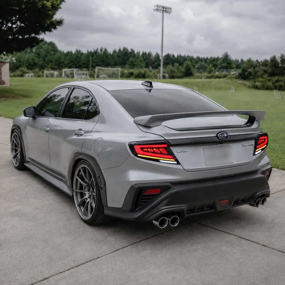 2022-2026 Subaru WRX VB Dragon-Scale Sequential LED Tail Lights — street side parking — T-WRX22-C-CW