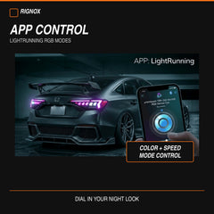2022-2026 Honda Civic 11th Gen Sedan Sequential LED Tail Lights — smoked RGB app control14 - T-CIV11-AR-SRGB