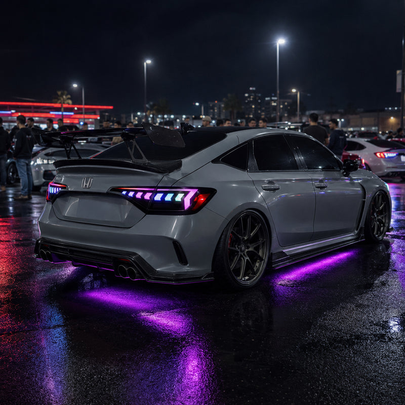 2022-2026 Honda Civic 11th Gen Sedan Sequential LED Tail Lights — smoked RGB car meet06 - T-CIV11-AR-SRGB