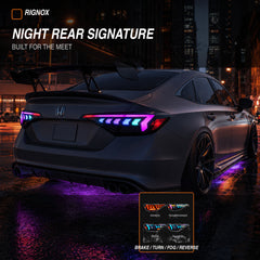 2022-2026 Honda Civic 11th Gen Sedan Sequential LED Tail Lights — smoked RGB feature summary16 - T-CIV11-AR-SRGB