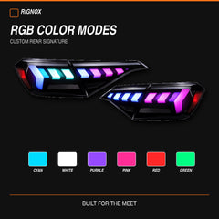 2022-2026 Honda Civic 11th Gen Sedan Sequential LED Tail Lights — smoked RGB rgbcolors02 - T-CIV11-AR-SRGB