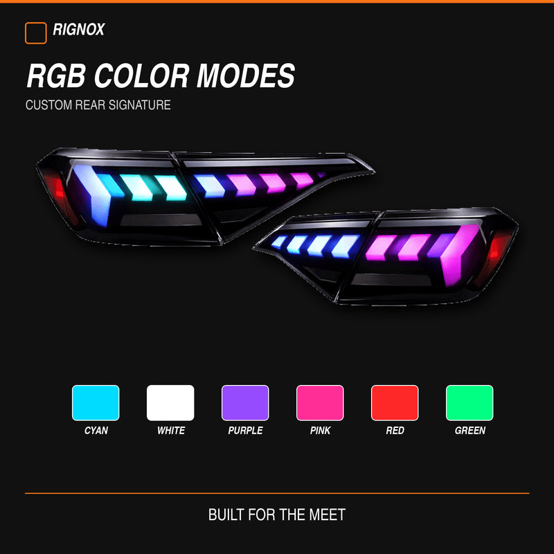 2022-2026 Honda Civic 11th Gen Sedan Sequential LED Tail Lights — smoked RGB rgbcolors02 - T-CIV11-AR-SRGB