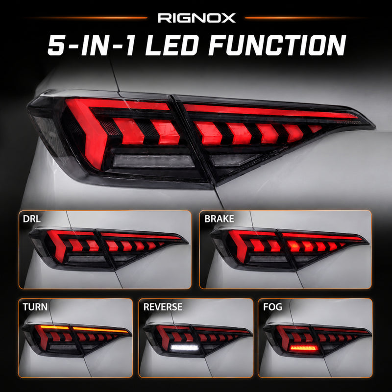 2022-2026 Honda Civic 11th Gen Sedan Sequential LED Tail Lights — smoked white arrow 5 in1 function13 - T-CIV11-AR-SW