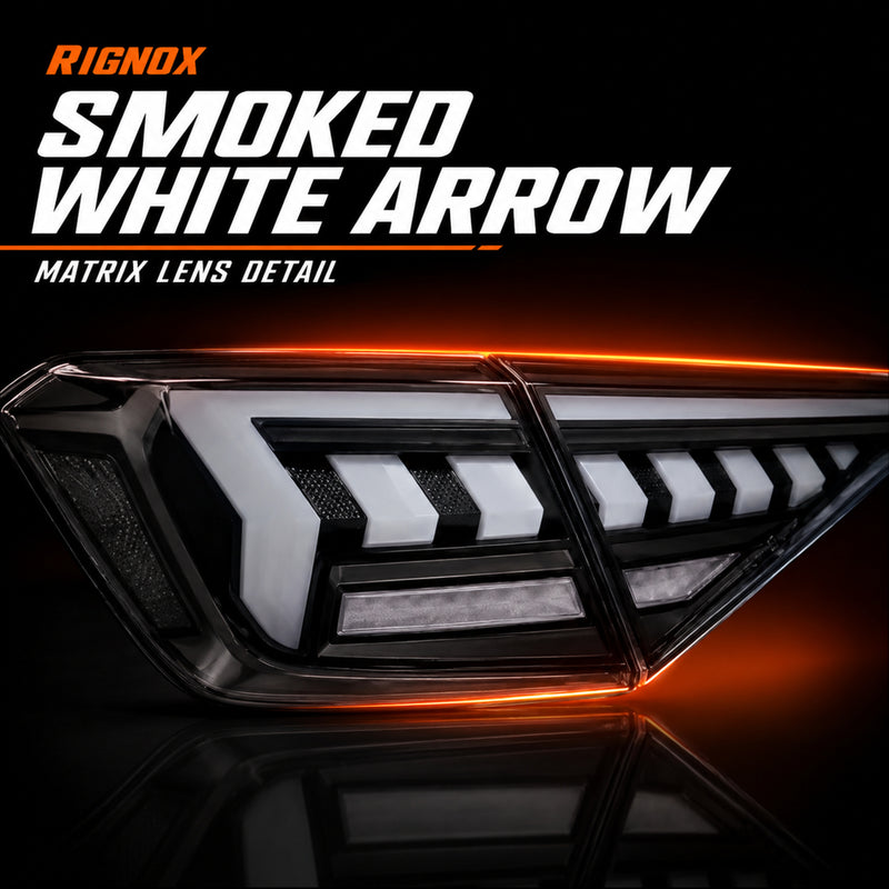 2022-2026 Honda Civic 11th Gen Sedan Sequential LED Tail Lights — smoked white arrow lens detail14 - T-CIV11-AR-SW