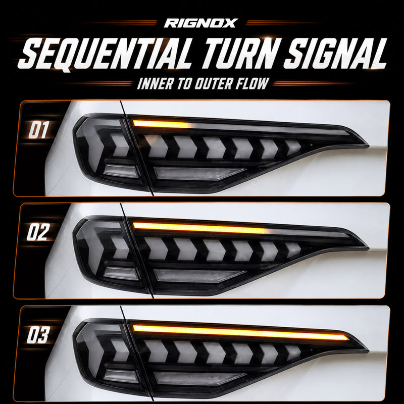 2022-2026 Honda Civic 11th Gen Sedan Sequential LED Tail Lights — smoked white arrow sequential signal11 - T-CIV11-AR-SW