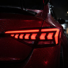 2022-2026 Honda Civic 11th Gen Sedan Sequential LED Tail Lights — smoked white arrow tail light close up05 - T-CIV11-AR-SW