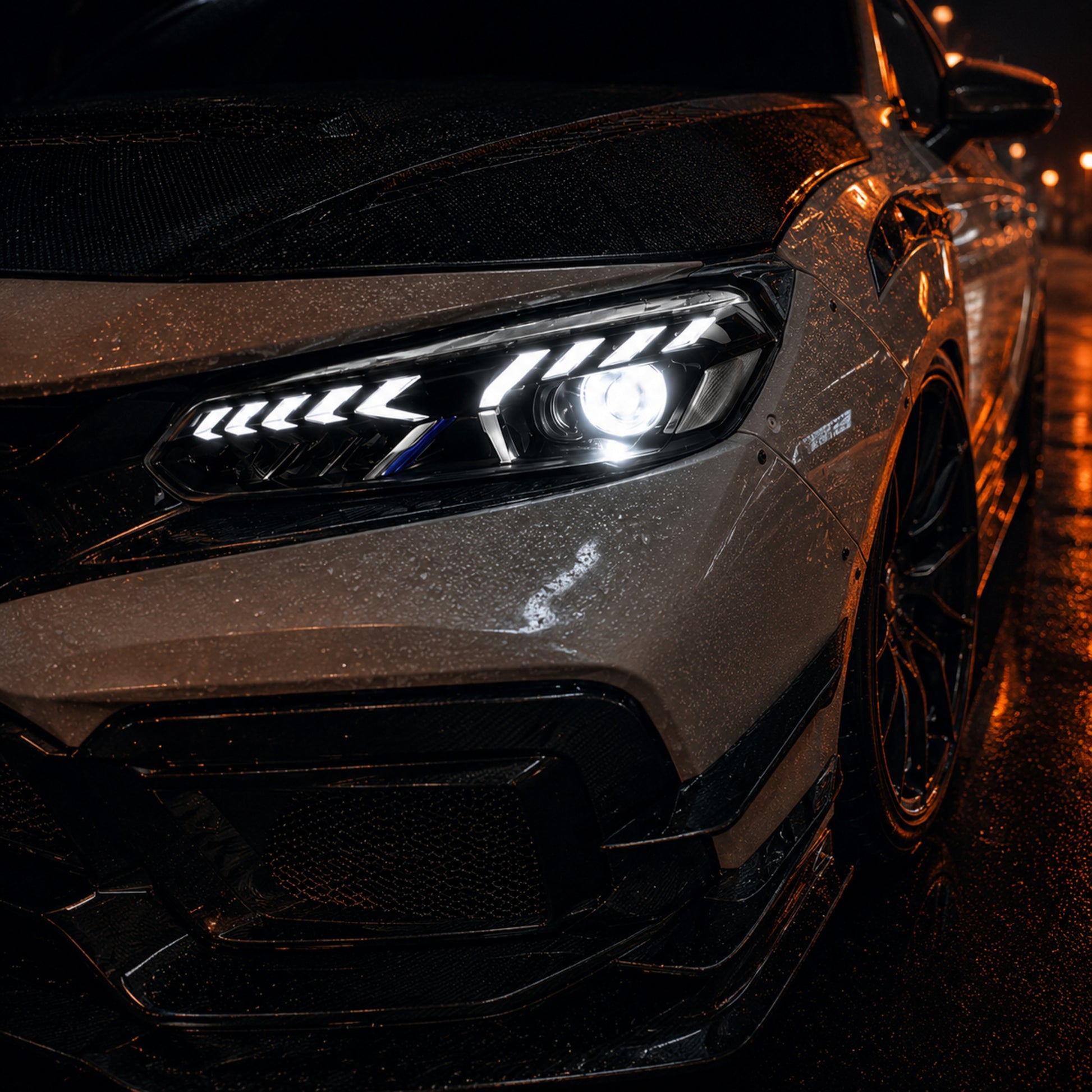 2022-2026 Honda Civic 11th Gen LED Projector Headlights — clear scene03 - H-CIV11-CW