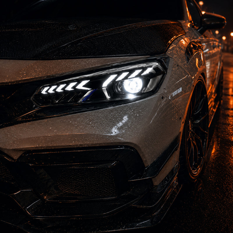 2022-2026 Honda Civic 11th Gen LED Projector Headlights — clear scene03 - H-CIV11-CW