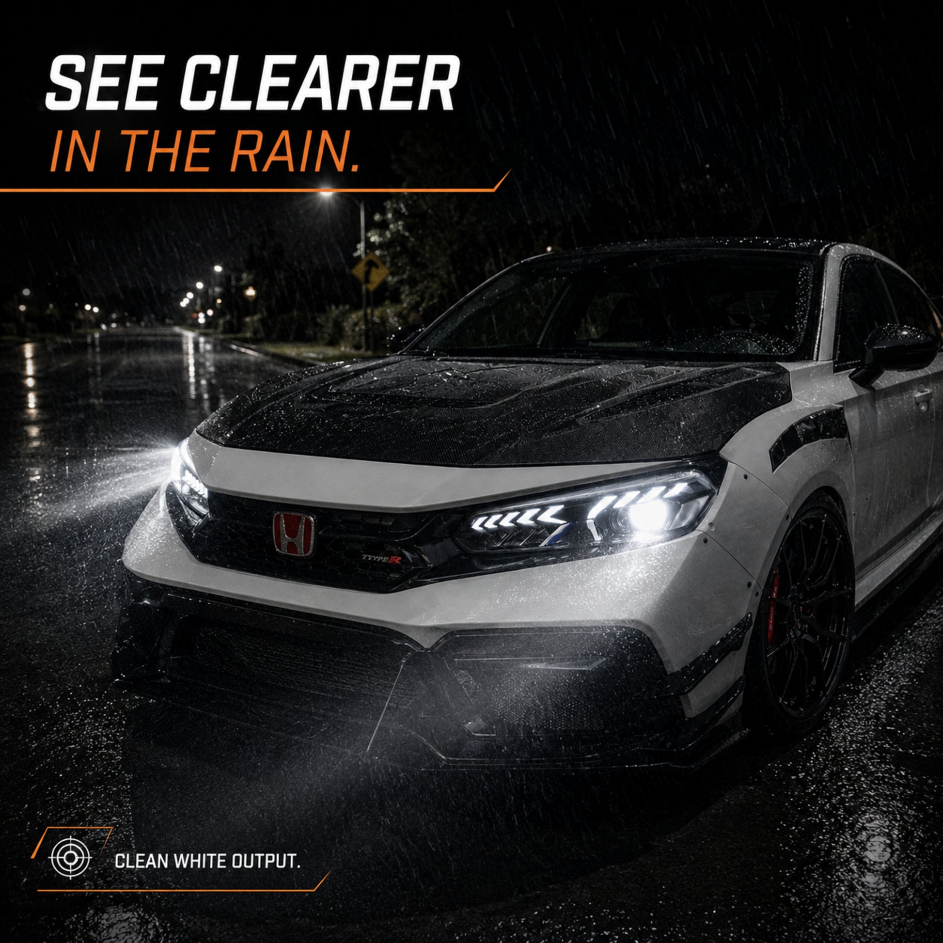 2022-2026 Honda Civic 11th Gen LED Projector Headlights — clear scene08 - H-CIV11-CW