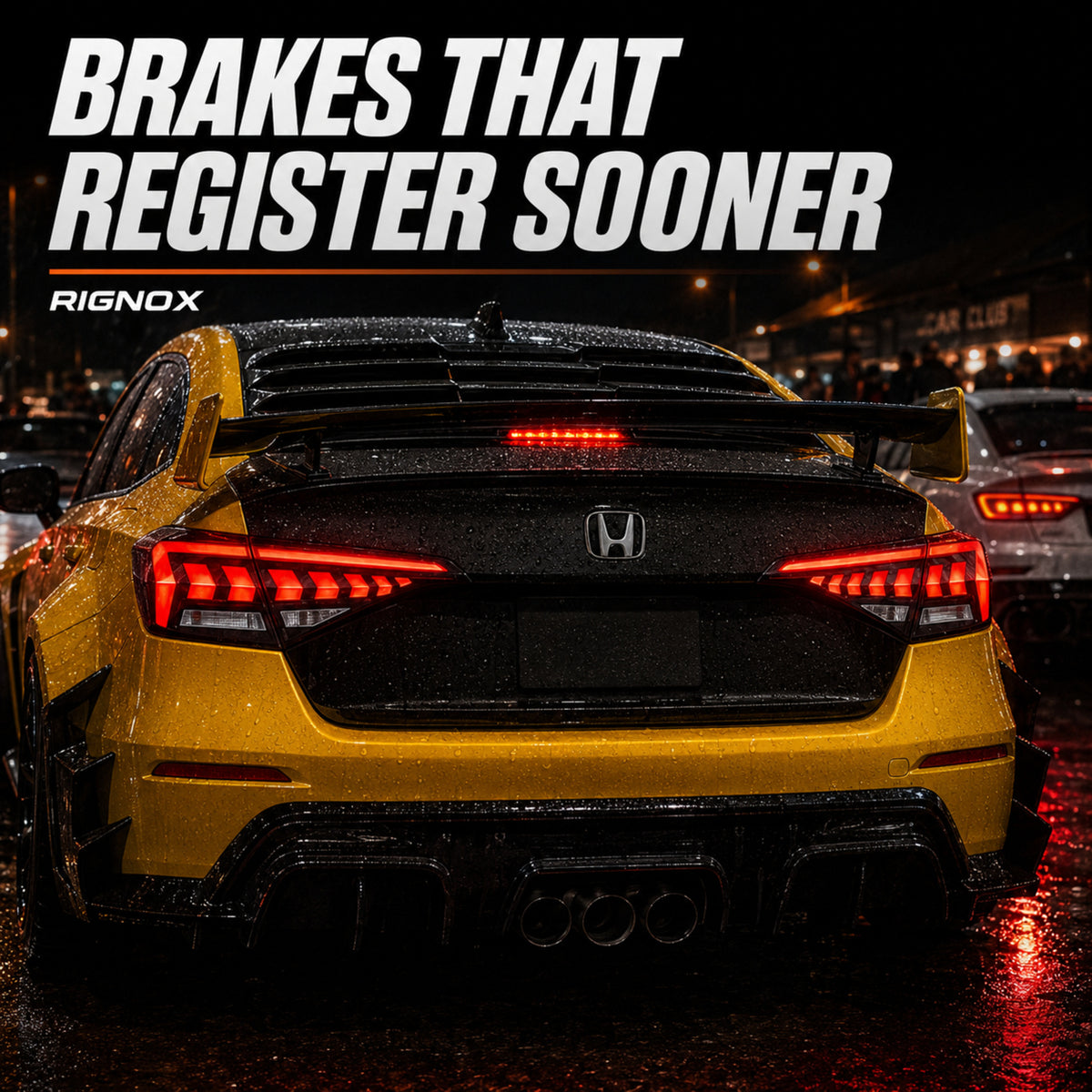 2022-2026 Honda Civic 11th Gen Sedan Sequential LED Tail Lights — brake light response — T-CIV11-AR-SW