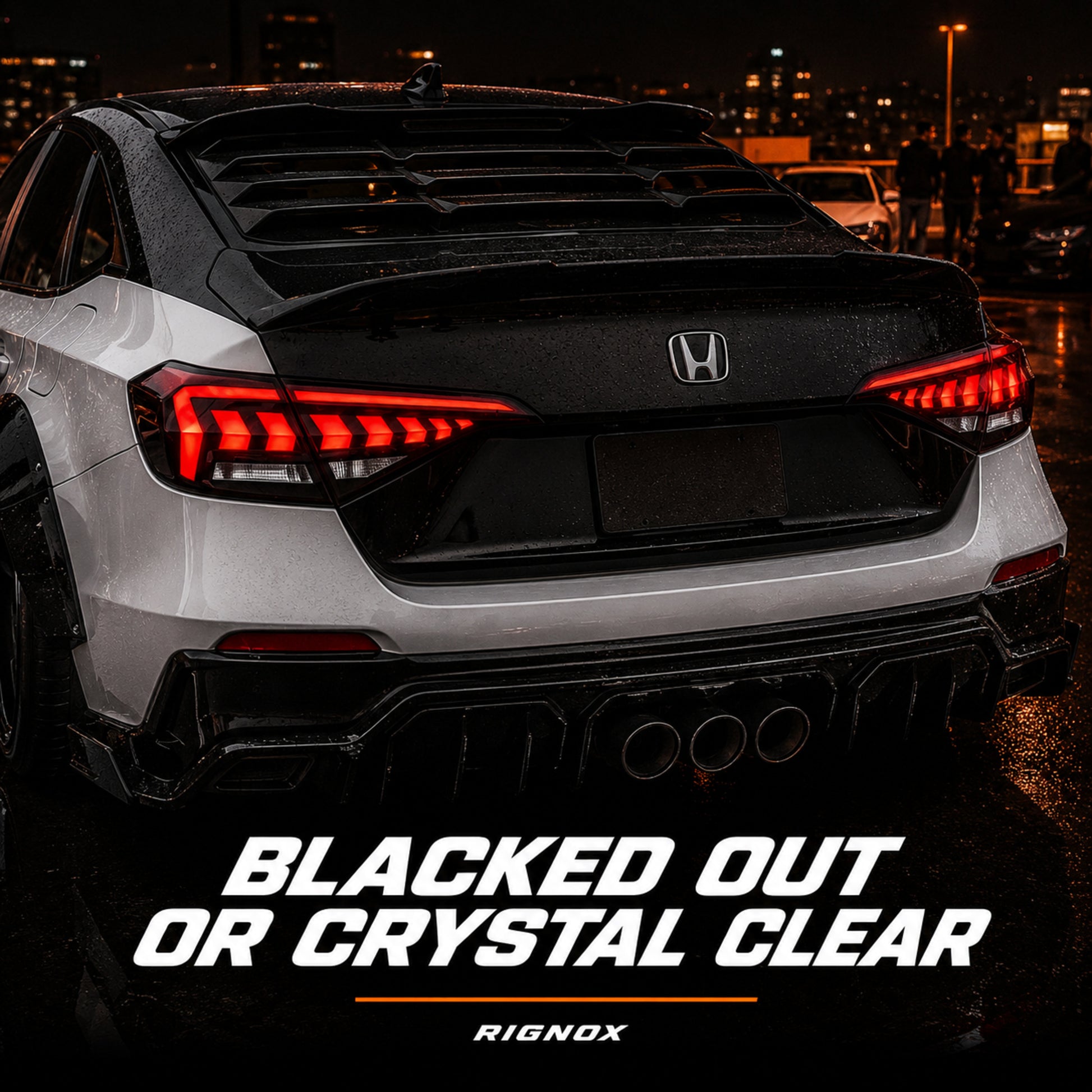 2022-2026 Honda Civic 11th Gen Sedan Sequential LED Tail Lights — lens finish detail — T-CIV11-AR-SW