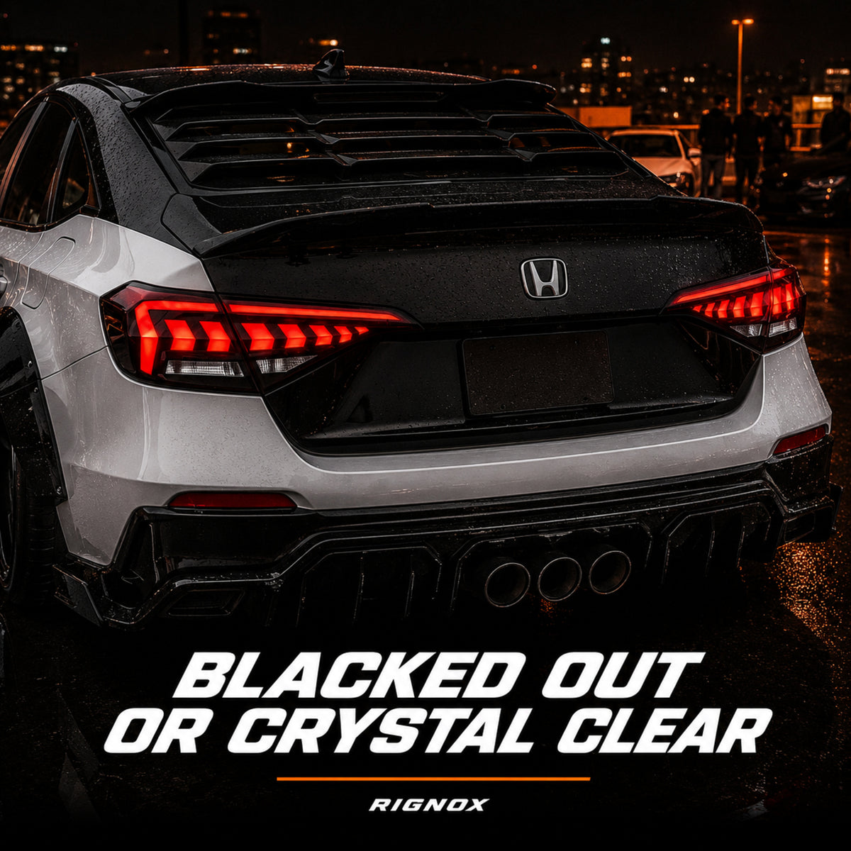2022-2026 Honda Civic 11th Gen Sedan Sequential LED Tail Lights — lens finish detail — T-CIV11-AR-SW