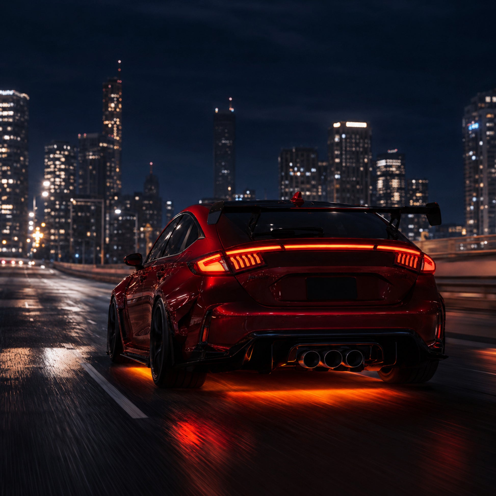 2022-2026 Honda Civic Hatchback LED Tail Lights | Smoke Red / White, Sequential-23