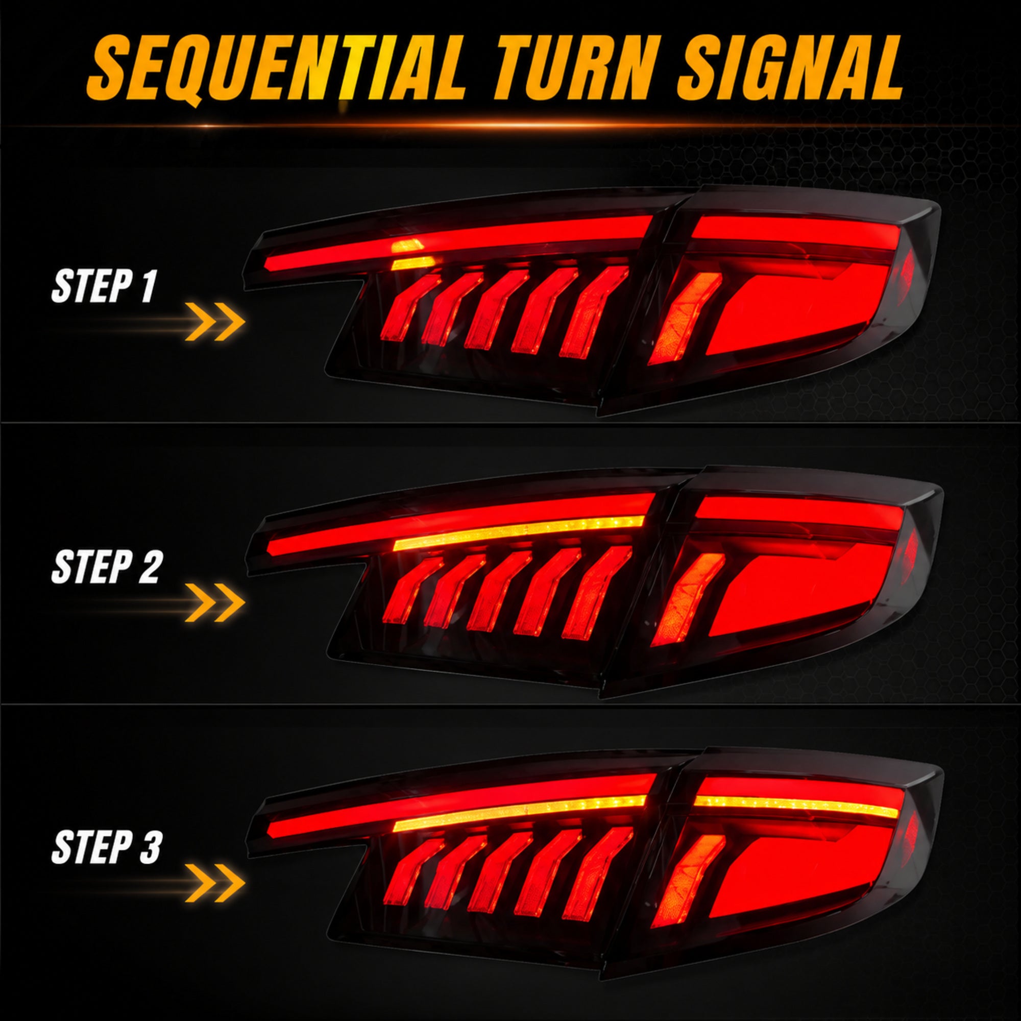 2022-2026 Honda Civic Hatchback LED Tail Lights | Smoke Red / White, Sequential-30