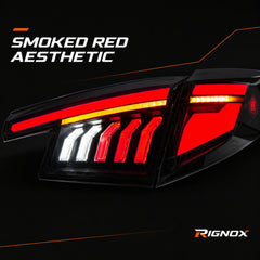 2022-2026 Honda Civic Hatchback LED Tail Lights | Smoke Red / White, Sequential-15