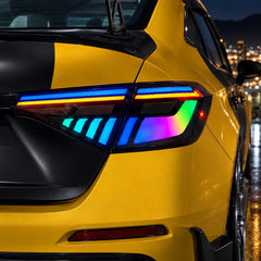 2022-2026 Honda Civic 11th Gen Sedan Sequential LED Tail Lights — lights-on close-up — T-CIV11-BL-SRGB