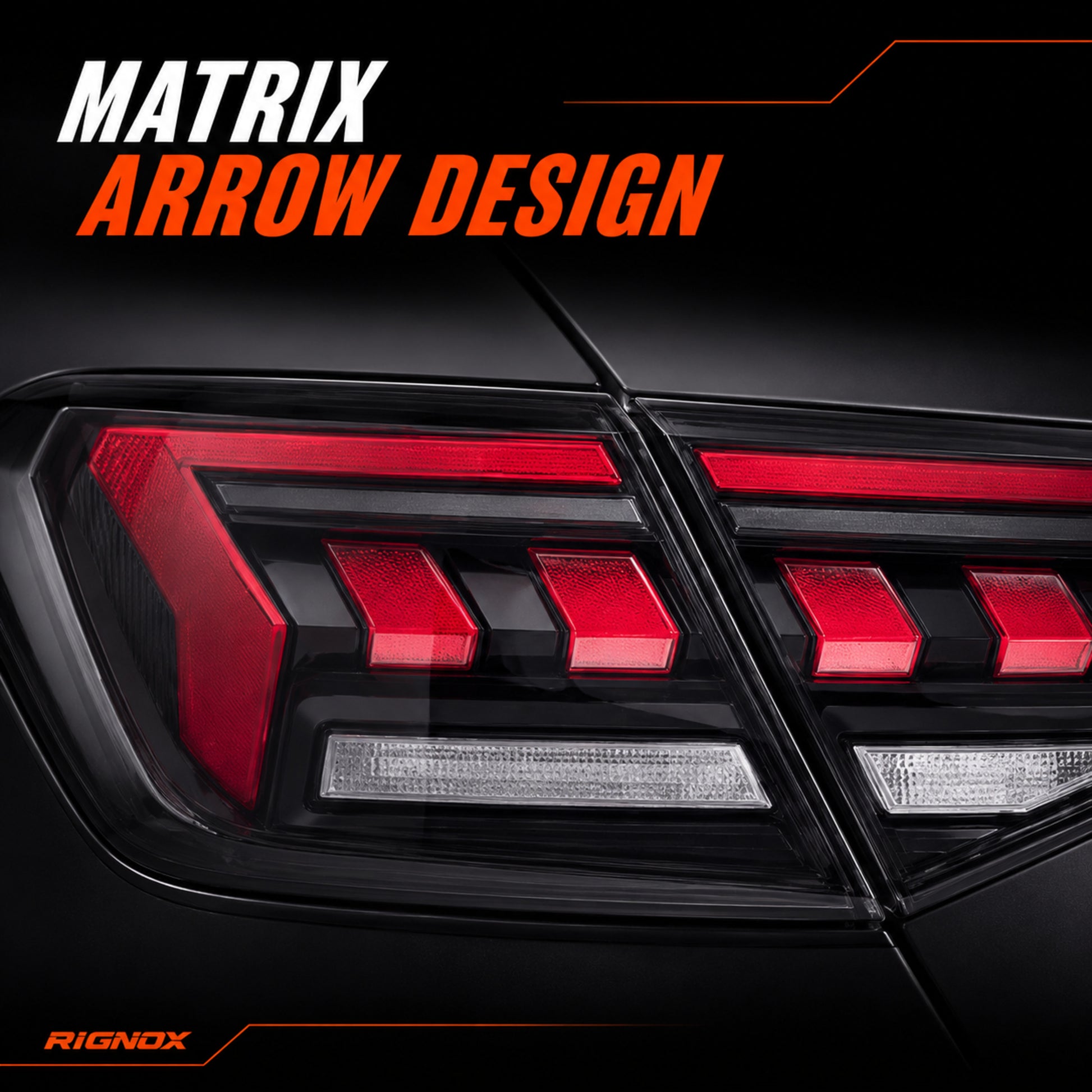 2022-2026 Honda Civic 11th Gen Sedan Sequential LED Tail Lights — smoked red arrow detail - T-CIV11-AR-SR