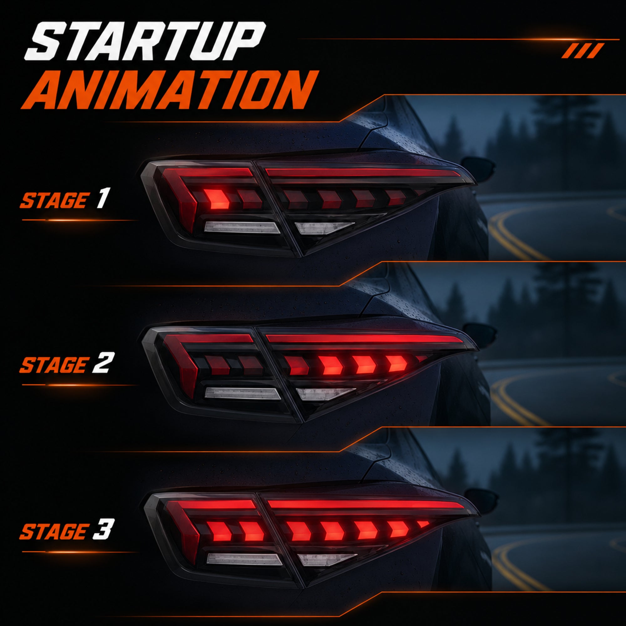 2022-2026 Honda Civic 11th Gen Sedan Sequential LED Tail Lights — smoked red arrow function - T-CIV11-AR-SR