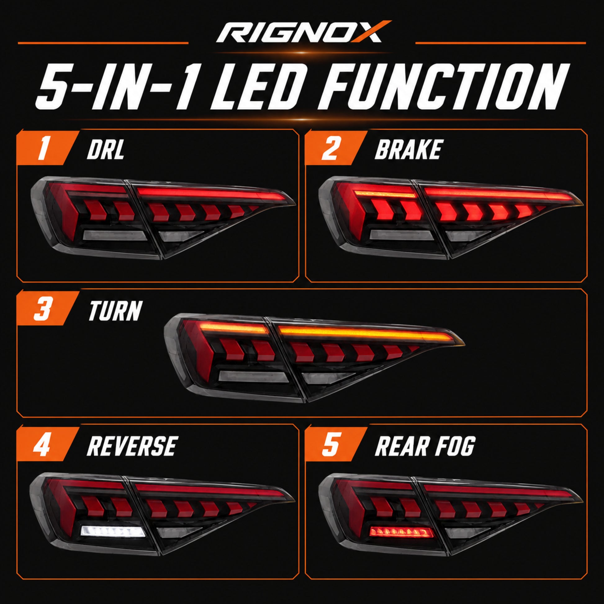 2022-2026 Honda Civic 11th Gen Sedan Sequential LED Tail Lights — smoked red arrow function - T-CIV11-AR-SR