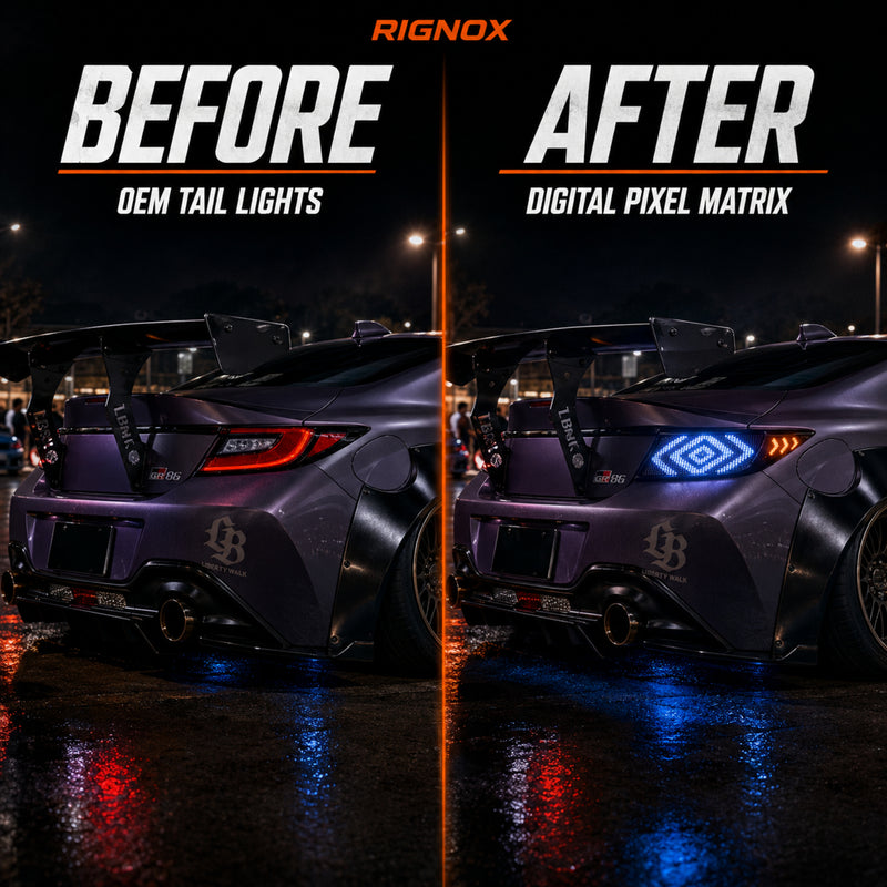 2022-2026 Toyota GR86 / Subaru BRZ Sequential LED Tail Lights — digital RGB before after09 - T-GR86-SDG