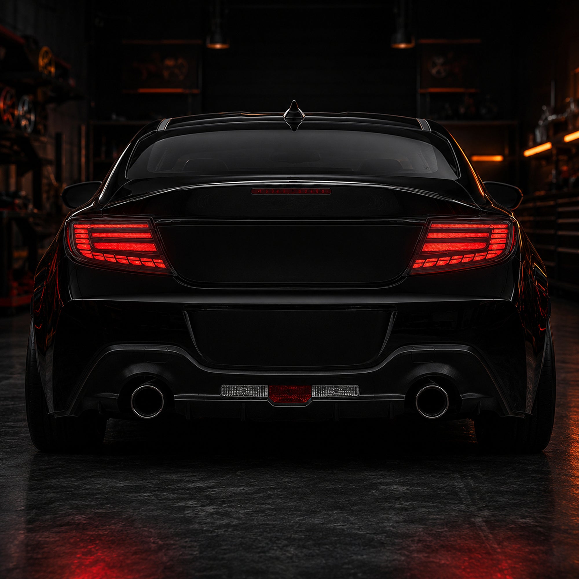 2022-2026 Toyota GR86 / Subaru BRZ Sequential LED Tail Lights — smoked red halo rear installed - T-GR86-SR