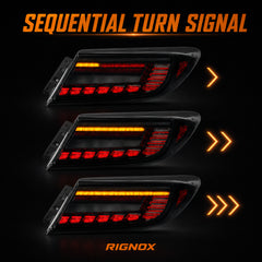2022-2026 Toyota GR86 / Subaru BRZ Sequential LED Tail Lights — smoked red halo sequential turn signal - T-GR86-SR