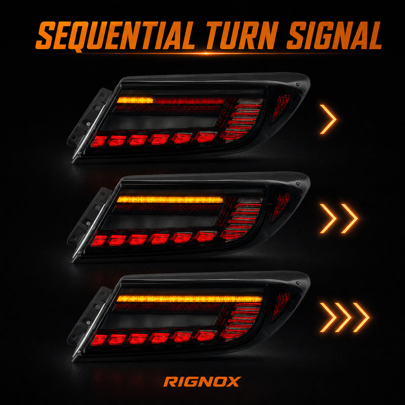 2022-2026 Toyota GR86 / Subaru BRZ Sequential LED Tail Lights — smoked red halo sequential turn signal - T-GR86-SR