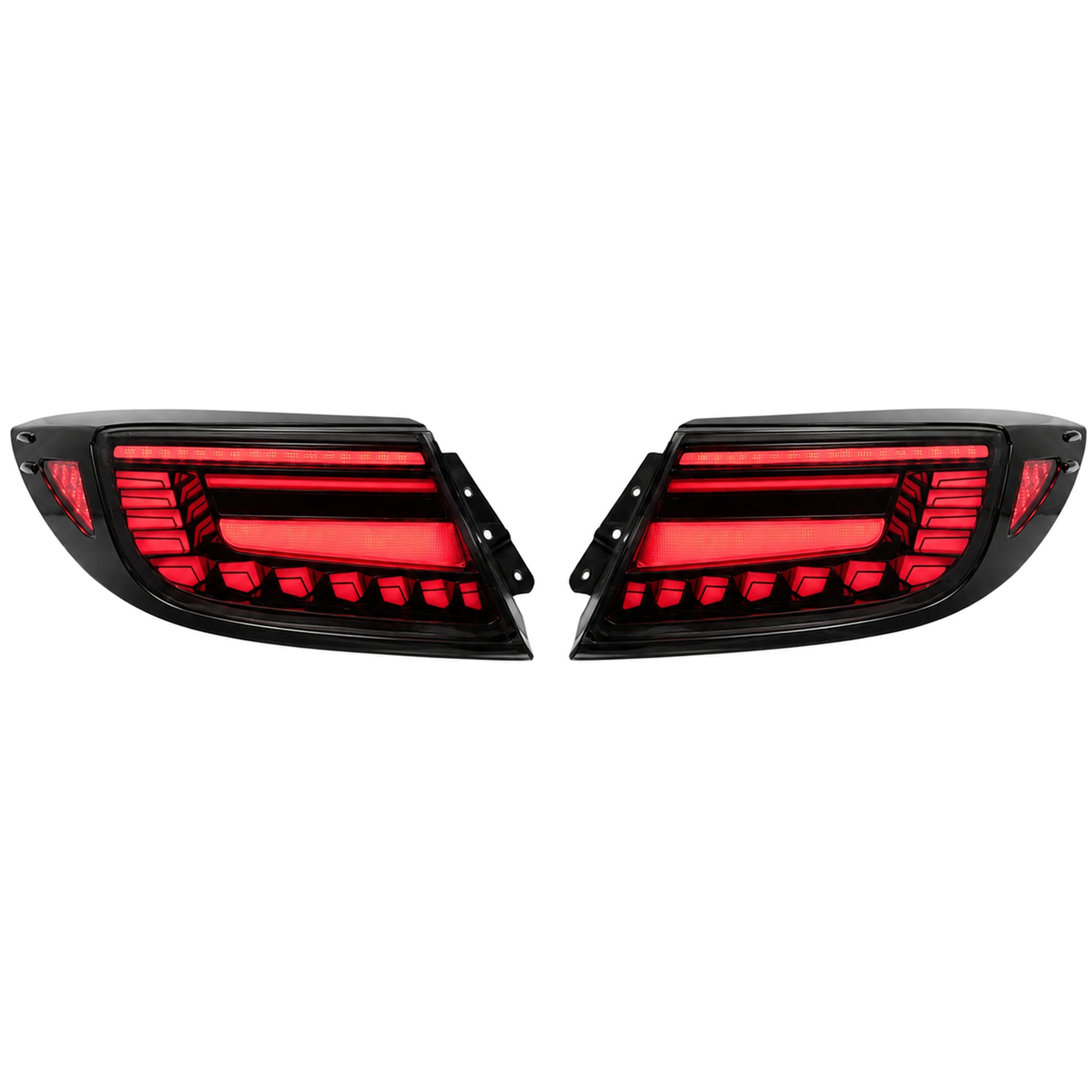 2022-2026 Toyota GR86 / Subaru BRZ Sequential LED Tail Lights — smoked red halo white background main - T-GR86-SR