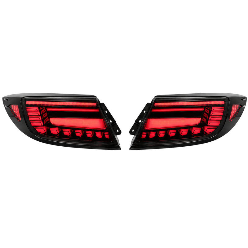 2022-2026 Toyota GR86 / Subaru BRZ Sequential LED Tail Lights — smoked red halo white background main - T-GR86-SR