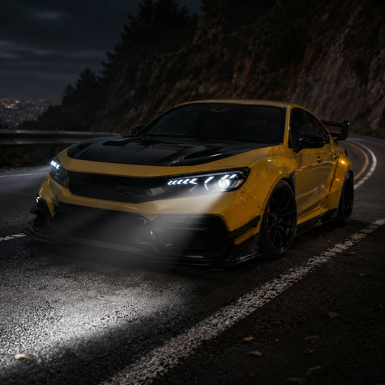 2022-2026 Honda Civic 11th Gen LED Projector Headlights — wide and far beam — H-CIV11-CW