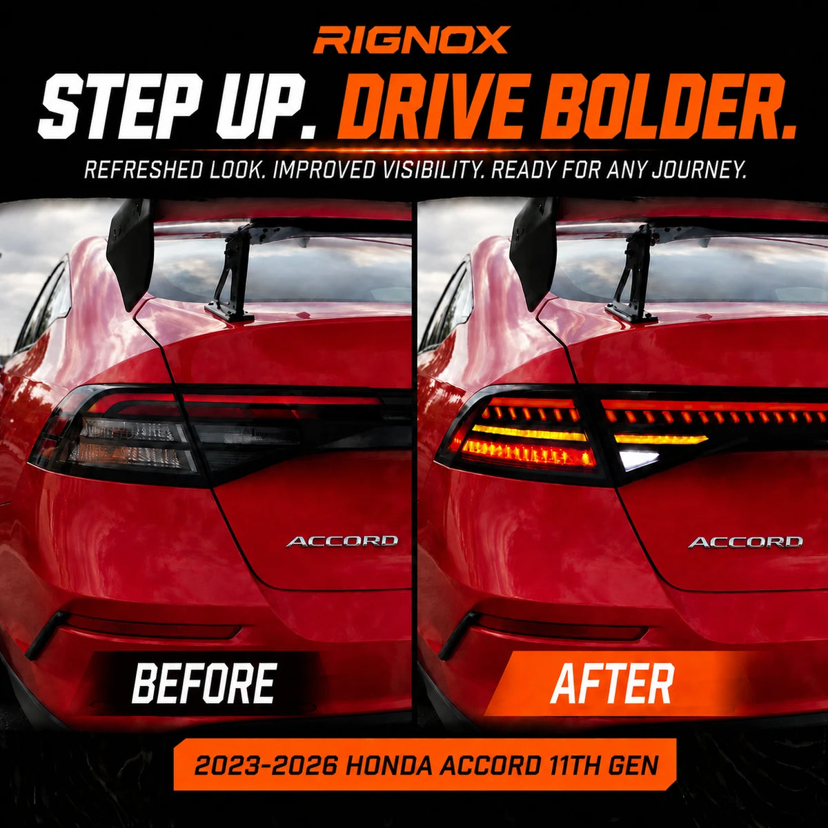 2023-2026 Honda Accord 11th Gen Sequential LED Tail Lights — upgrade — T-ACC11-SR